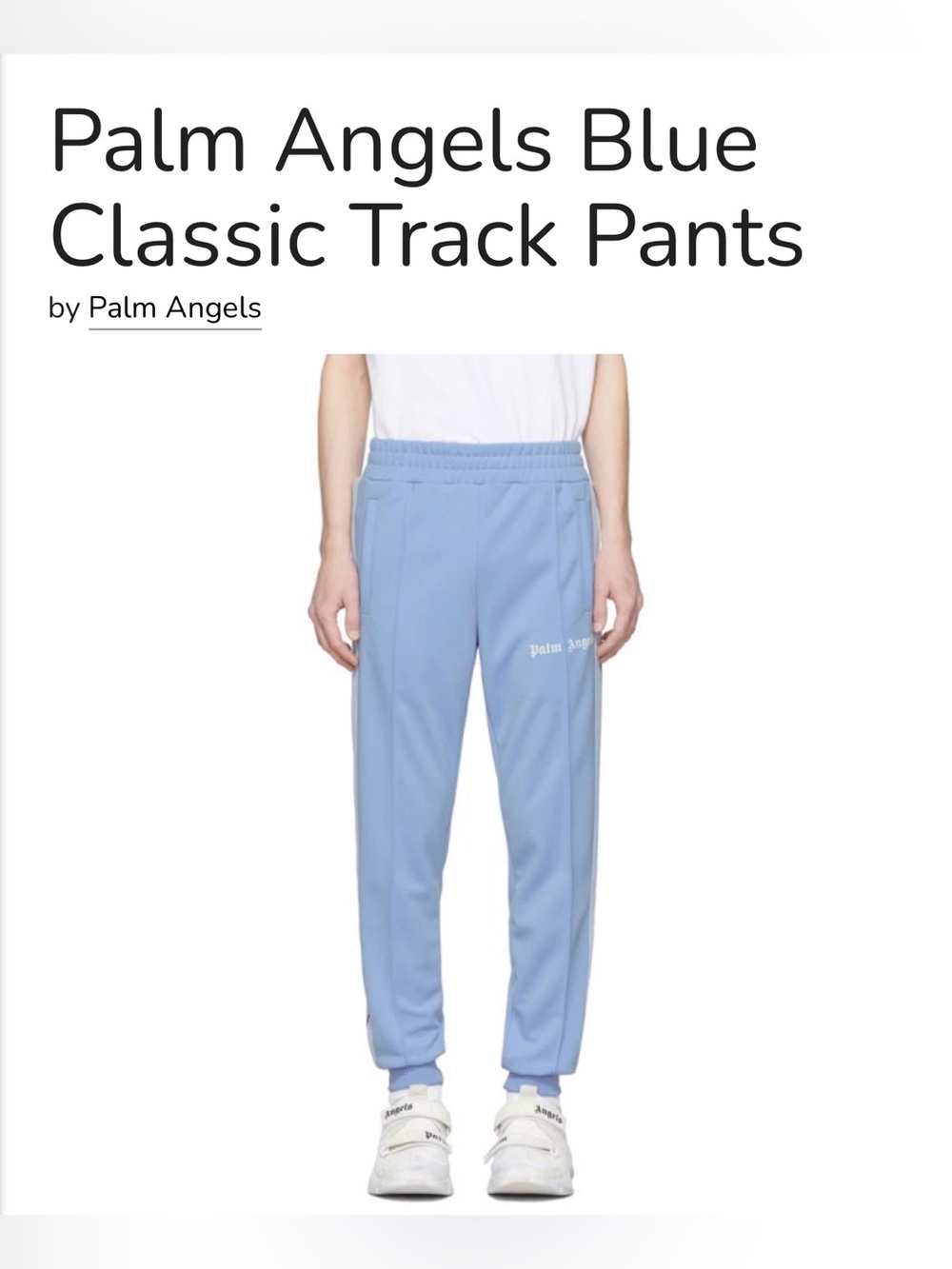 Palm Angels Blue Classic Track Pants size XXL PMCH006R20384001 ⚠️Stained!